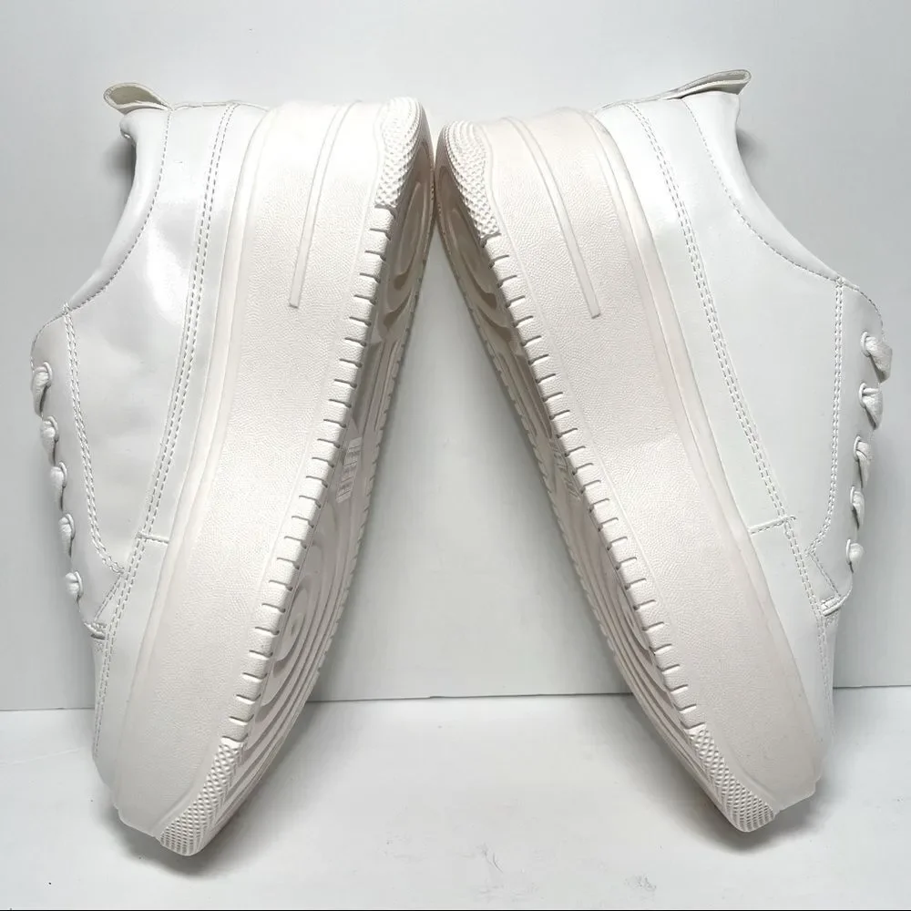 ‎Princess Polly Dylan White Eco Vegan Leather Platform Sneakers 9
